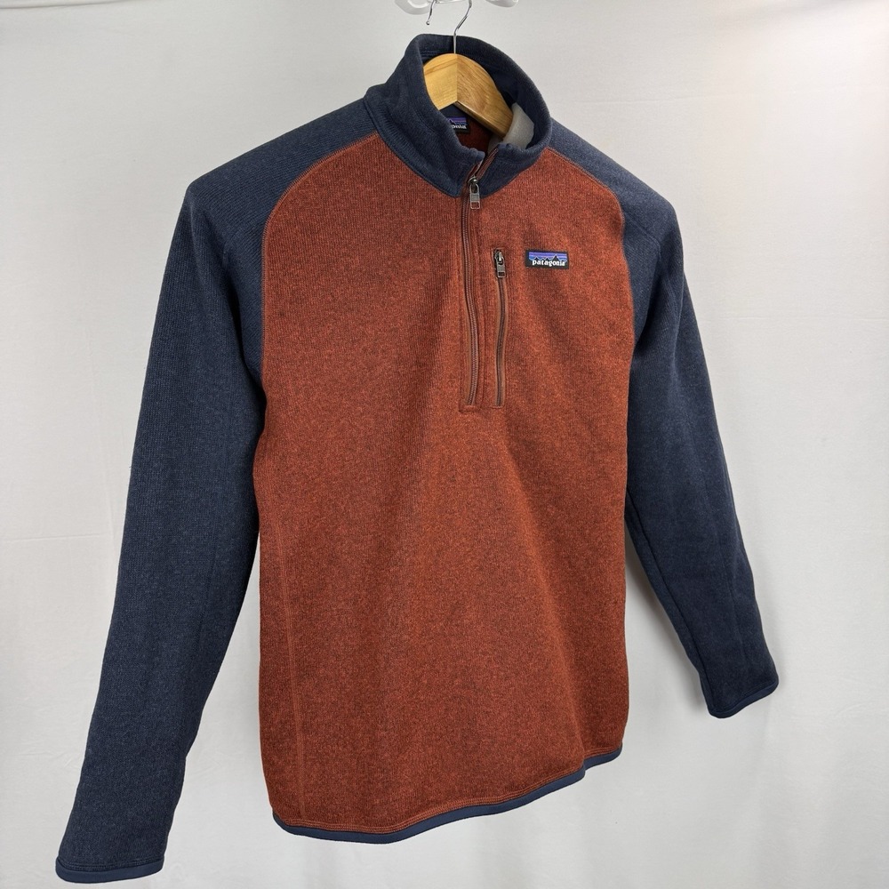 Patagonia Better Sweater 1/4 Zip Jacket Mens Medium Blue Red Fleece Gorpcore